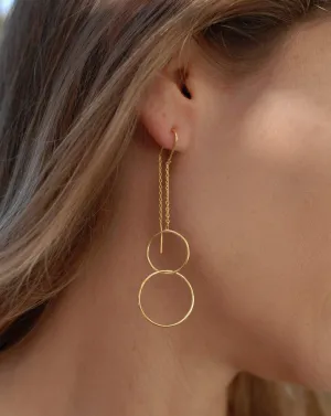 Threader Earrings ~ Gold Vermeil or Sterling Silver 925 ~ ME145