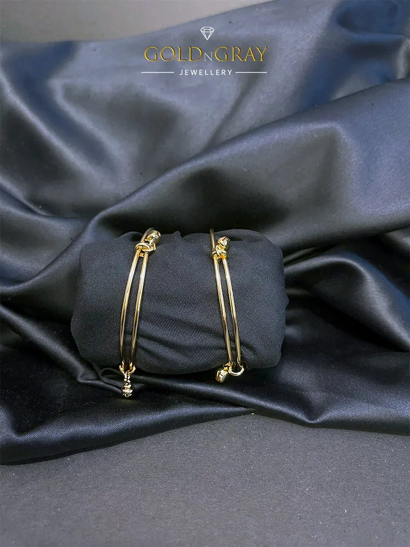 Timeless Elegance Golden Bracelet Pair for Women