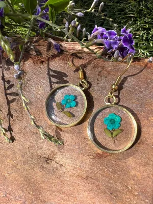 Tiny Blue Flower Round Shape Jewellery
