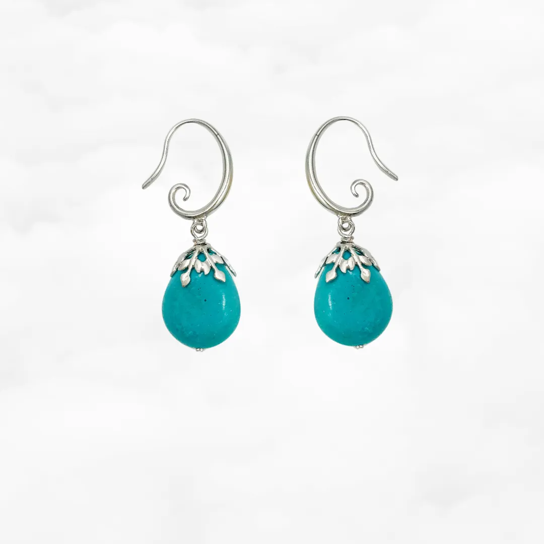 Turquoise Howlite Drop Earrings