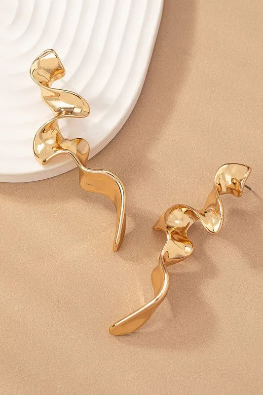 Twisted Ribbon Drop Earrings