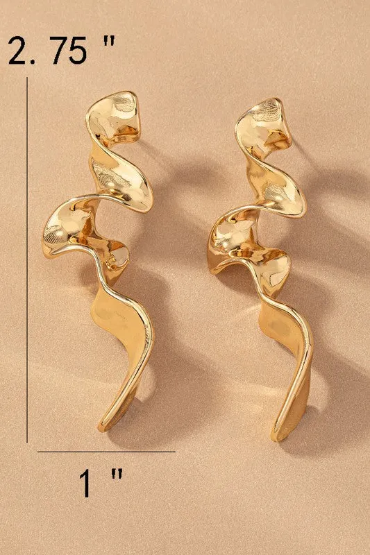 Twisted Ribbon Drop Earrings