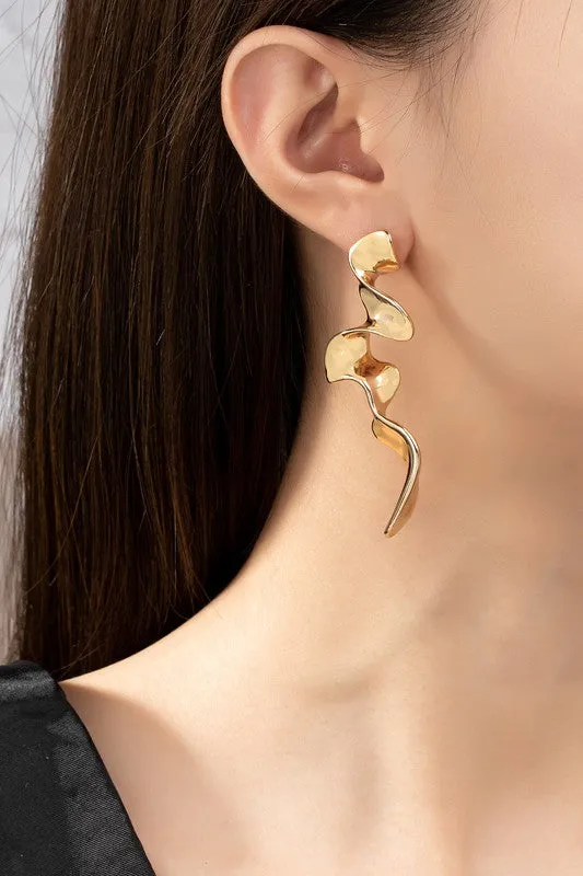 Twisted Ribbon Drop Earrings