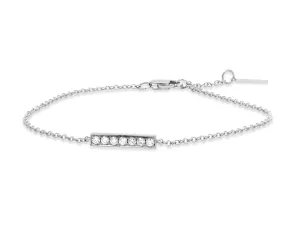 White Gold Pave Bar Bracelet