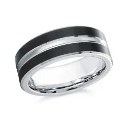 White/Black Cobalt Wedding Band | Malo Rings