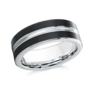 White/Black Cobalt Wedding Band | Malo Rings