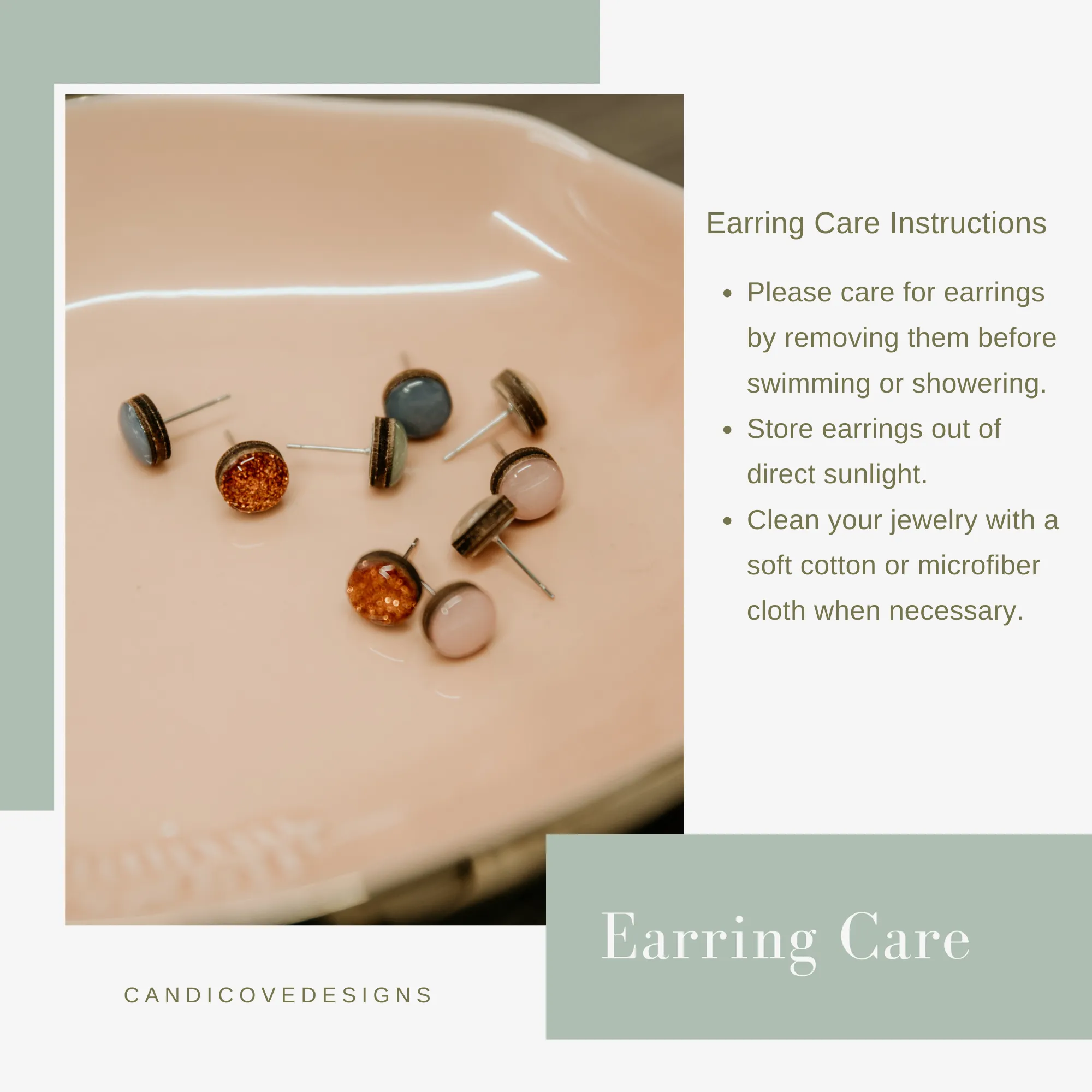 Winter Wonderland Stud Earrings by Candi Cove Designs