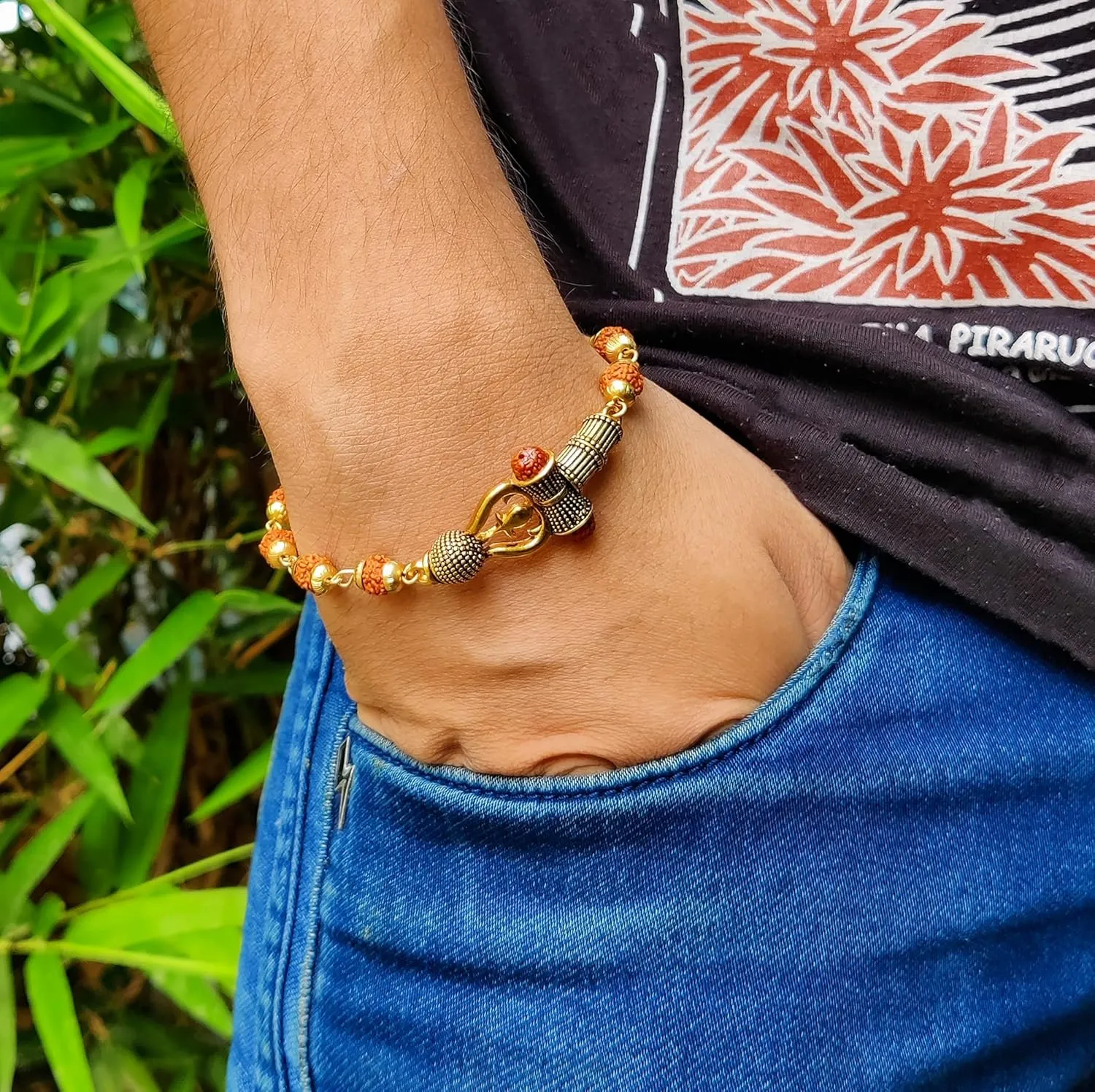 Wonder Care Natural stone Beads Rakhi Bracelet Rakhi For Brother Rakhi Gift for Brother Rakhi Gift Set rakhi bracelet for brother bracelet set rudraksh bead bracelet rakhi bracelet with plate set