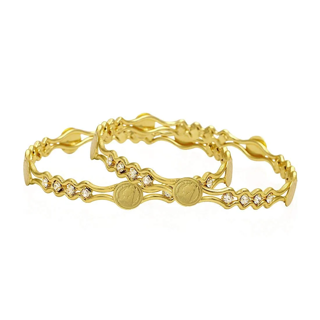 Yellow Chimes 2 PCS Exclusive Latest Mayur Hand Crafted Traditional Bangles for Women and Girls (2.4)