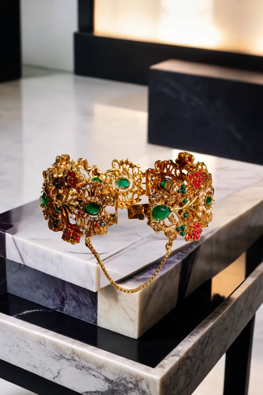 Ziya - Intricate Gold Plated Multicolor Bangles (Set of 2)